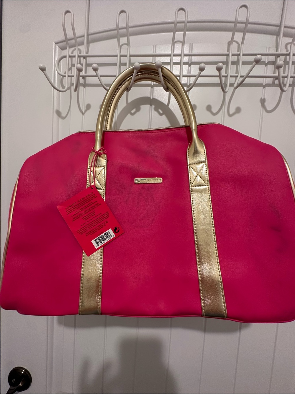 Juicy Couture Pink Duffle Bag with Gold Trim - Picture 7 of 10
